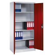 Stahlschrank C 2000 Acurado 9280-000 S10761 lichtgrau, rubinrot 93,0 x 50,0 x 195,0 cm, aufgebaut